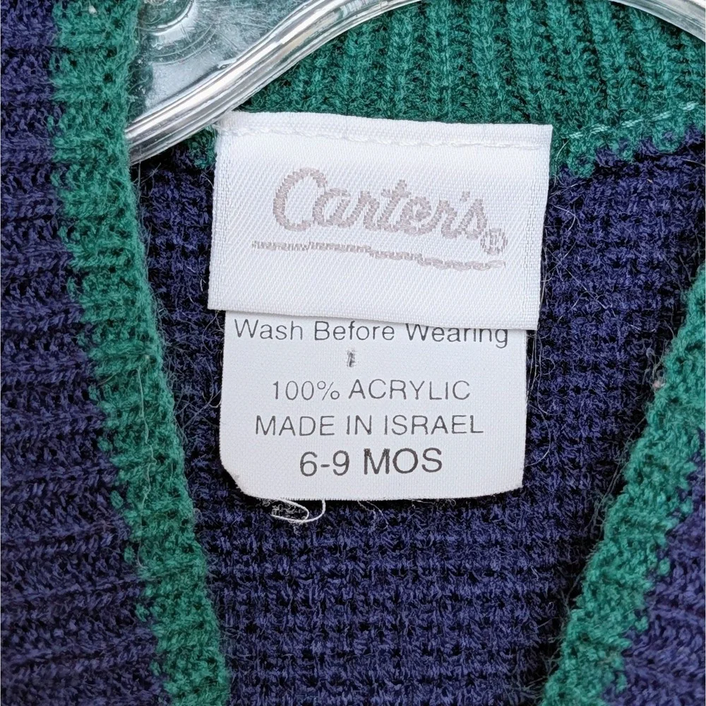 Vintage Carter's American Bear Crewneck Sweater‎ 90s Y2K Polo Infant 6-9 Months